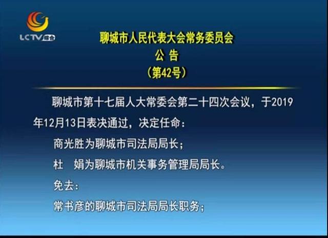 聊城市人大常委会表决通过一批人事任免事项(附名单)