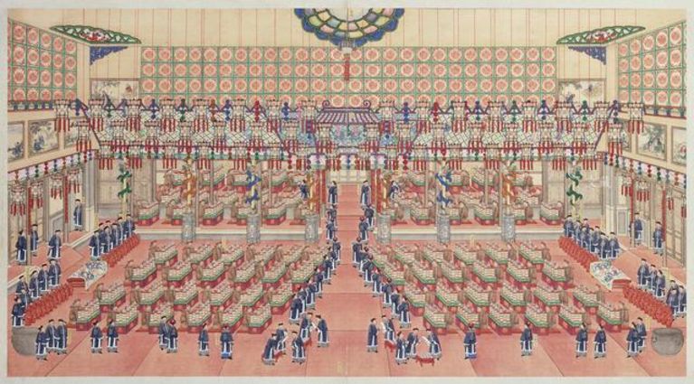 清人绘 光绪大婚图册(局部) 故宫博物院藏