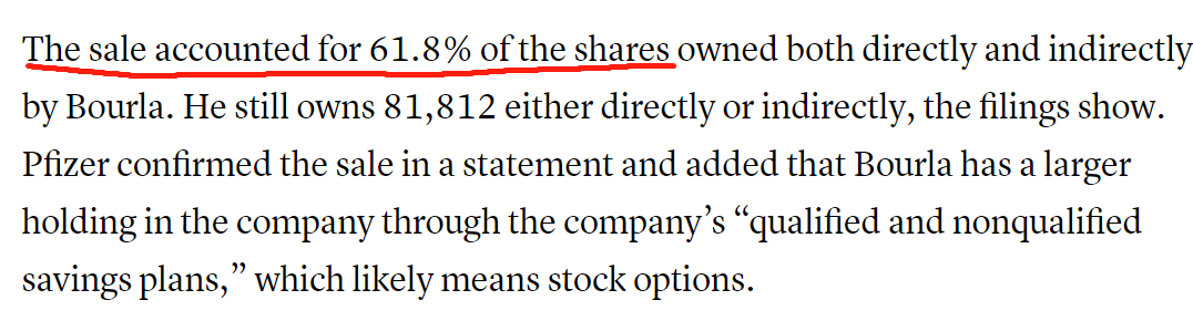 辉瑞CEO一边宣布疫苗有效率超90%，一边套现3600万