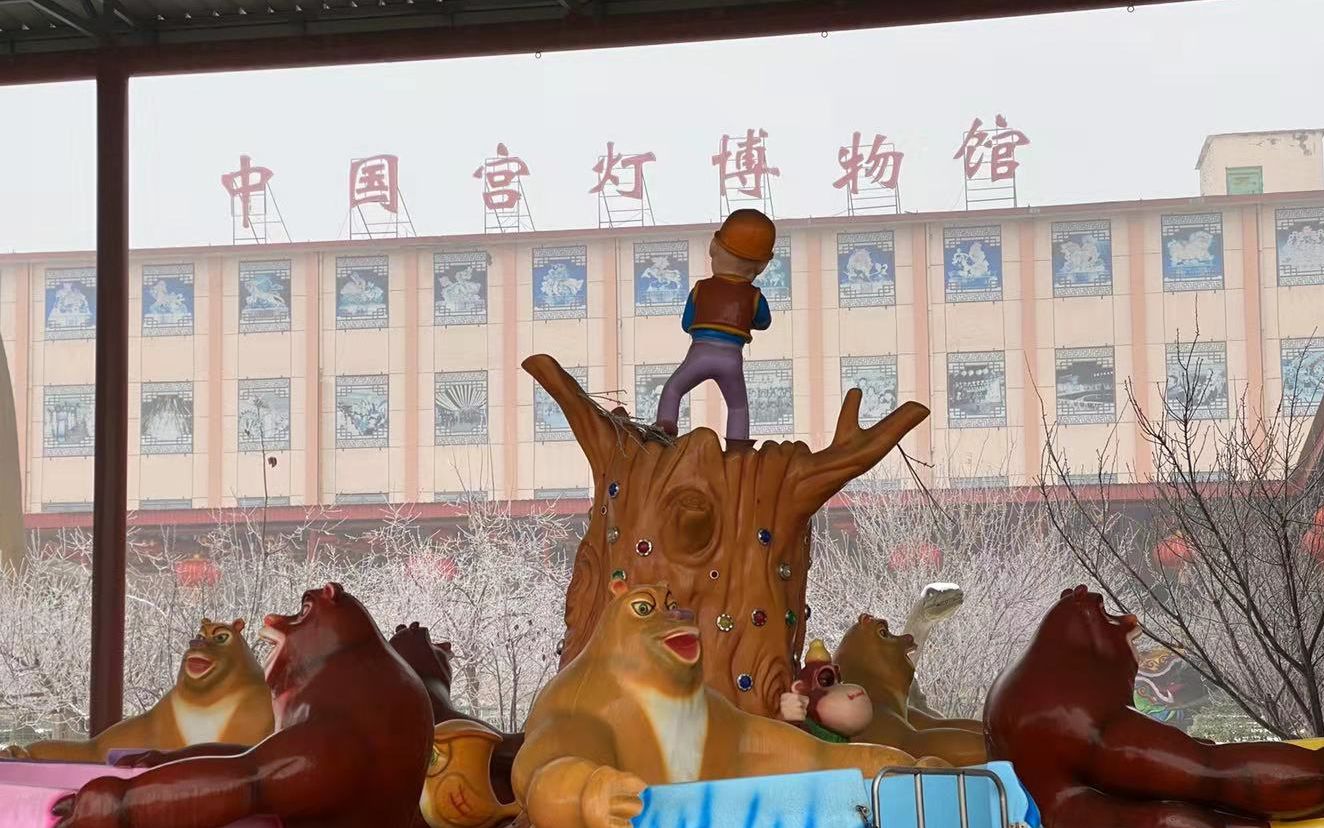 "李先生特意从石家庄市里驱车半个多小时到宫灯博物馆,现场挑选宫灯.
