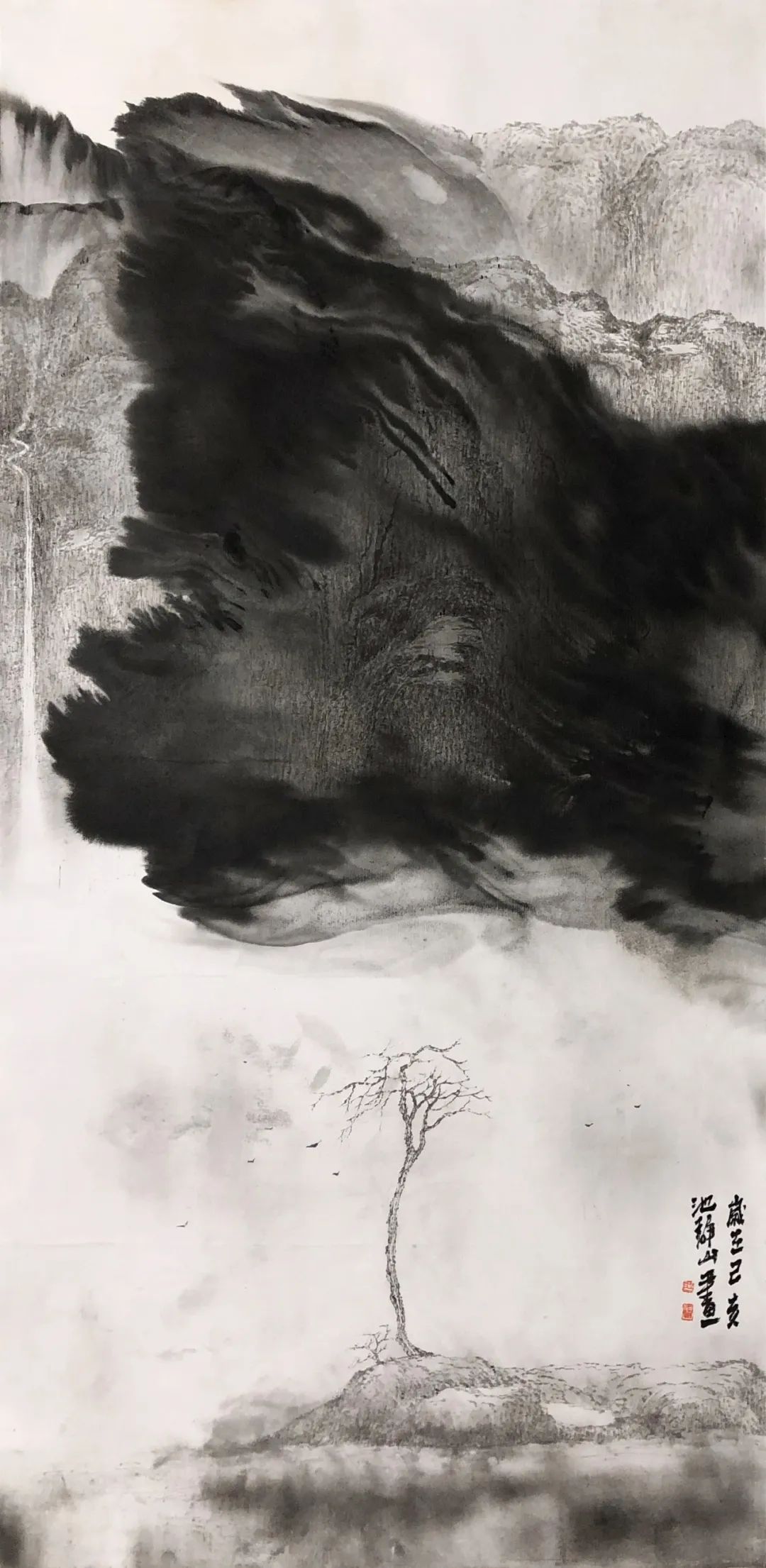 豪情万丈的泼墨山水池静山作品选赏