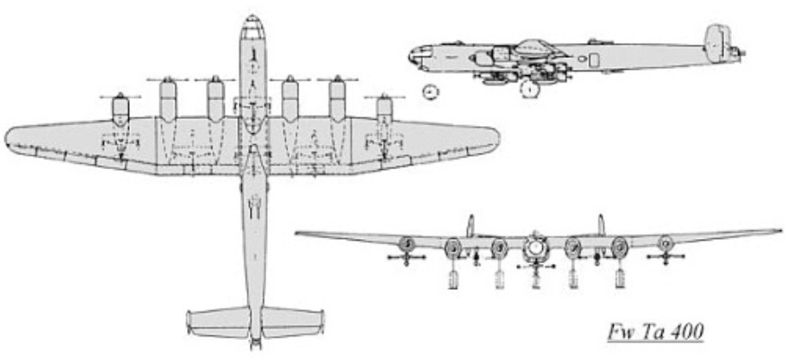 纳粹德国的末日武器,用于向美国本土投掷炸弹的ta-400战略轰炸机