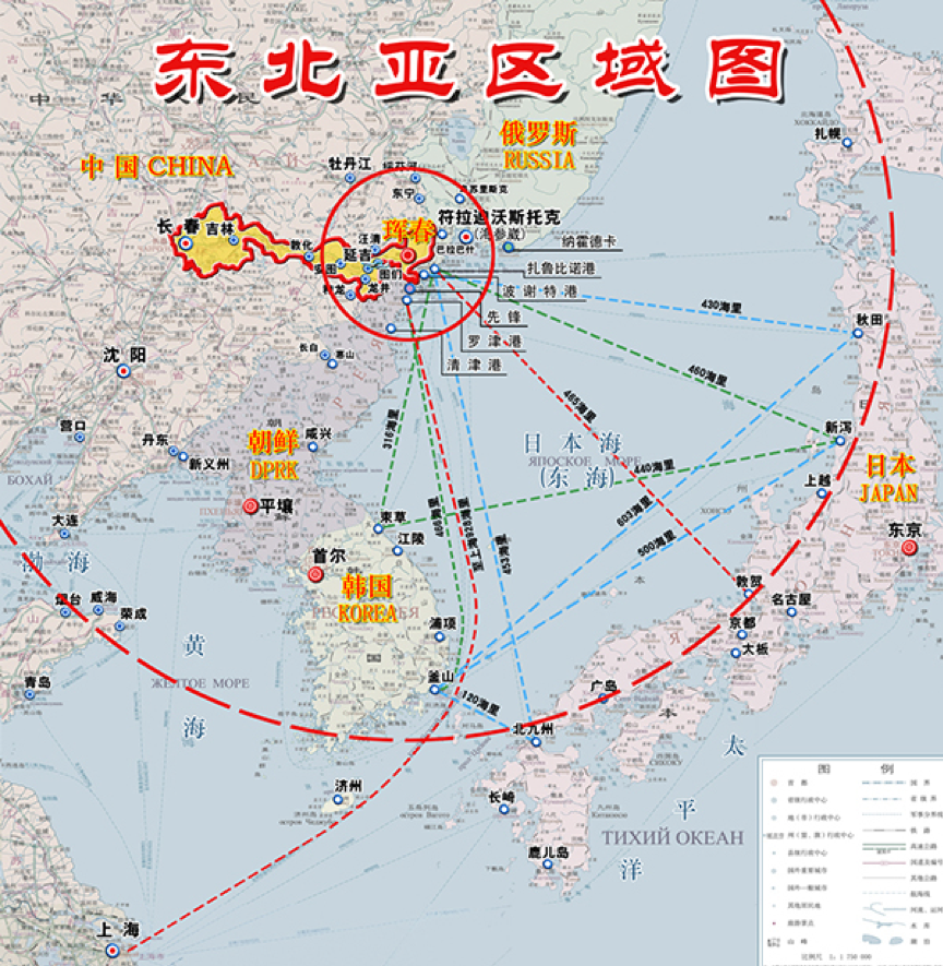 吉林和黑龙江是内陆省,有丰富的工业农业资源,只要珲春通过图们江成为