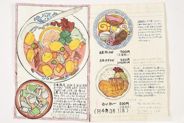 他将吃过的美食画了下来,32年画了1000多幅,一幅画卖3