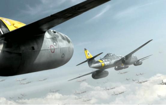 1945年春,me-262编队第一次开始执行对盟军轰炸机的大规模袭击任务,最