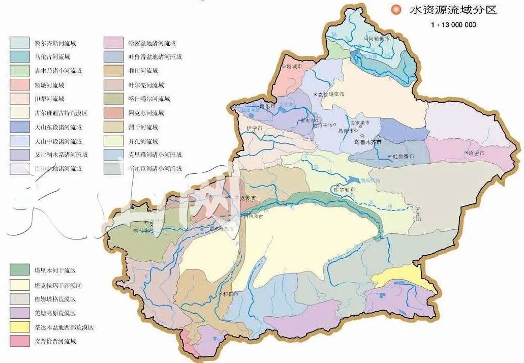 新疆遍布20多个河流流域,可是  大部分河流位处崇山峻岭之间,难以利用