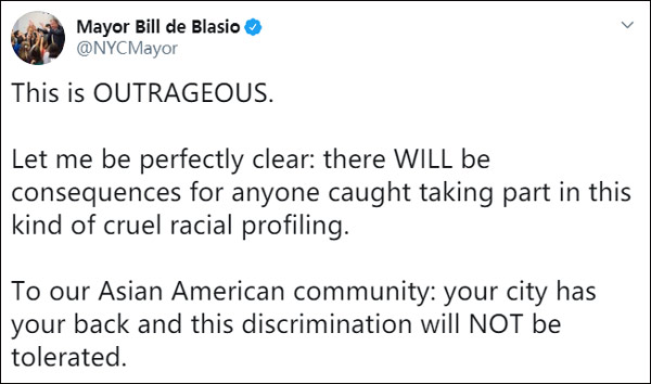 纽约出租车司机避开中国乘客 市长白思豪怒了