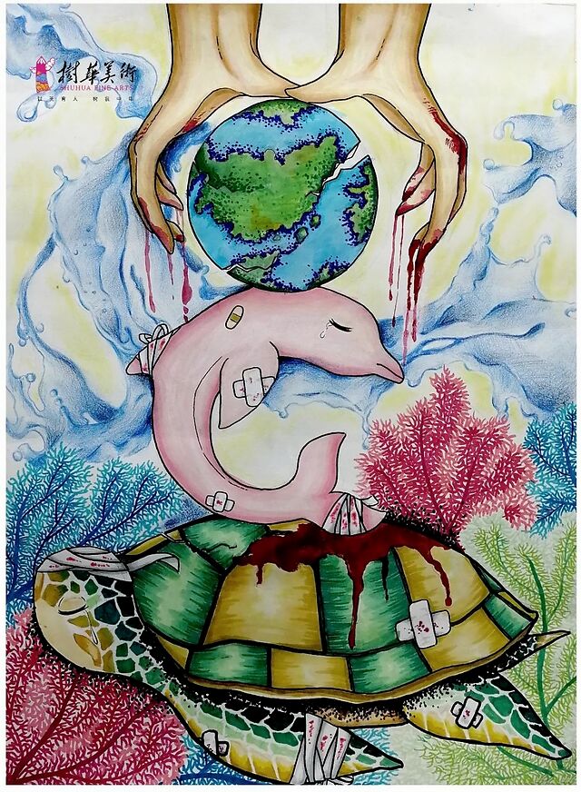 所有人 世界地球日,环保主题儿童画集锦图片