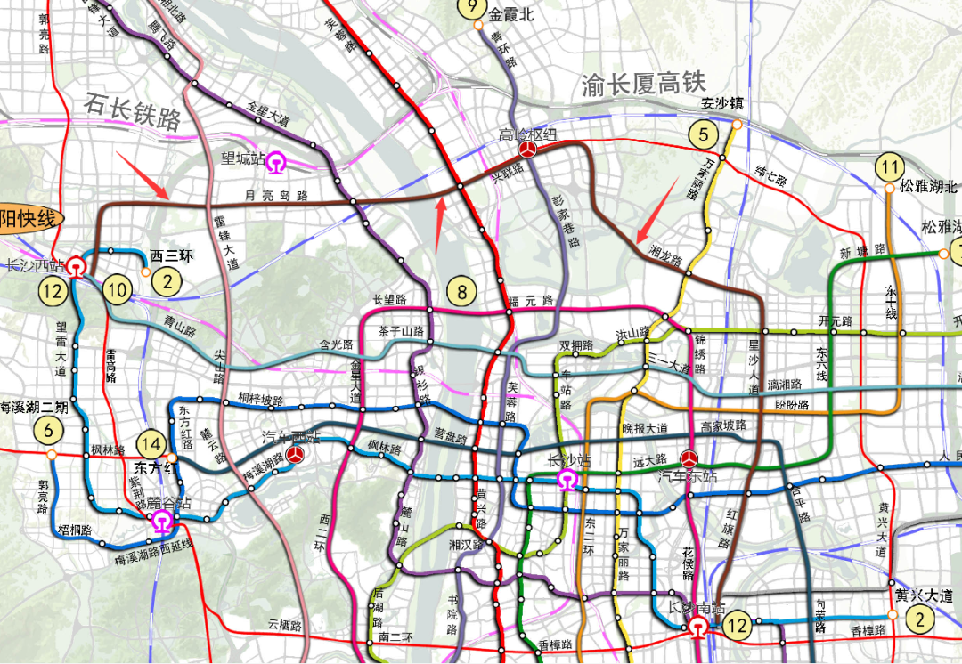 在近期网传的望城区地铁规划优化版,也有着与12号线走向相同的线路,与