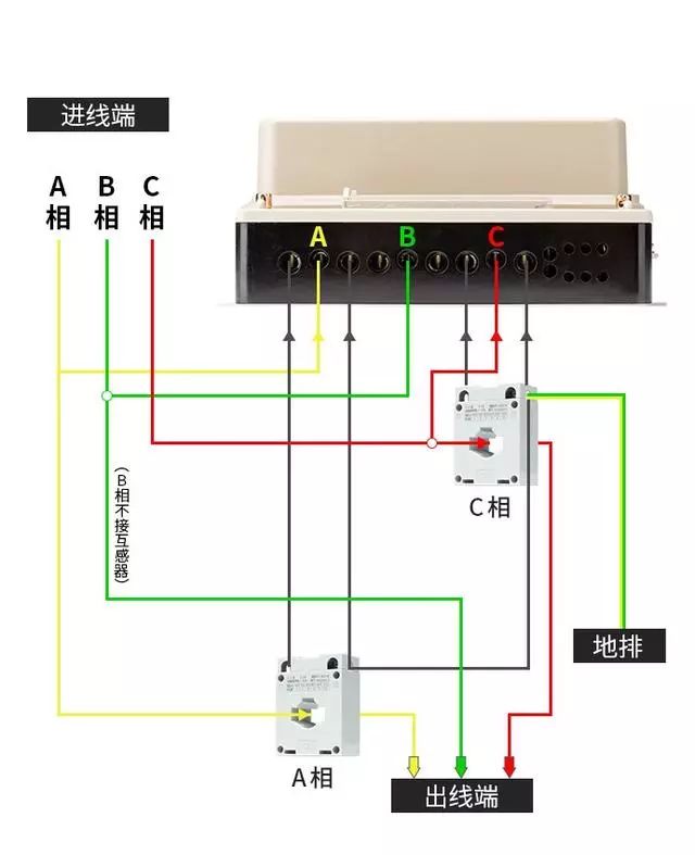 三相三线互感式接线示意图