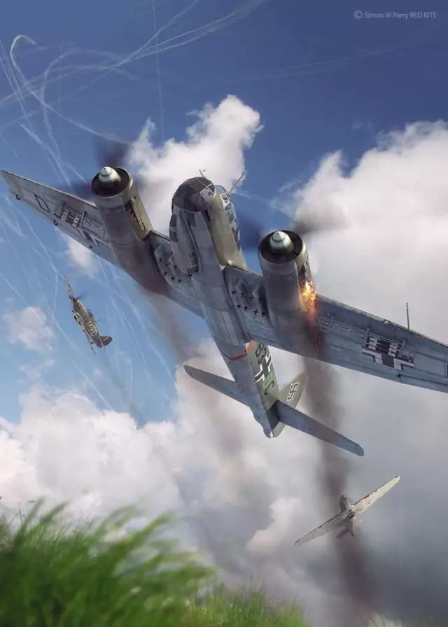 飞机轮船这些二战题材绘画参考- 波兰艺术家piotr forkasiewicz
