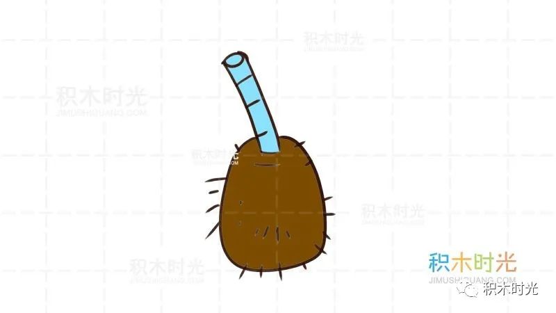水果简笔画大全:画椰子简笔画