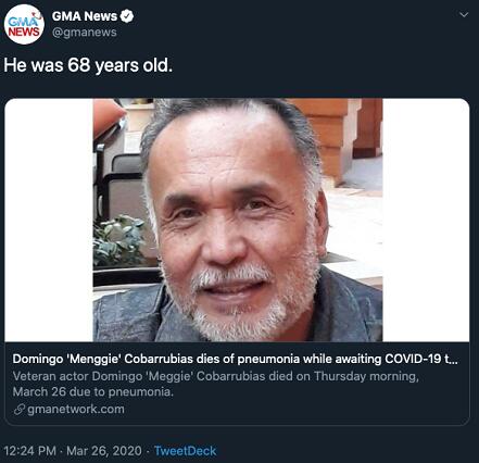 他的儿子发布了这一消息. 现在歌唱家多明戈目前状况如何?