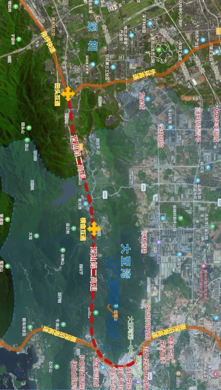 深汕第二高速大亚湾段曝光将接南坪快速外环高速惠深沿海高速