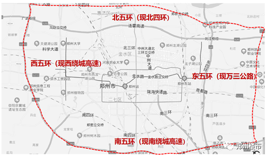 如果按照现在连霍高速是北四环的划定,那么  大河路很可能是北五环;东