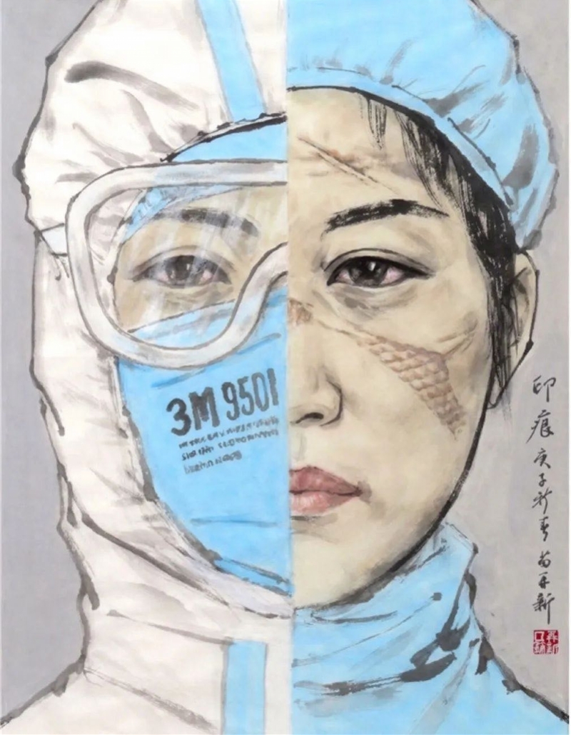 艺术家笔下的抗疫女战士,致敬中华大地上无处不在的"她力量"