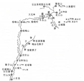 陆良县古长城埂分布图