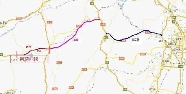 与山西省s36广源高速相连的河北省京石高速公路蔚县支线(京蔚高速西段