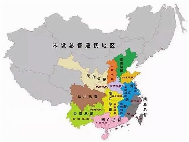 热文 正文  上图_ 1820年,清朝总督巡抚辖区图 大清王朝康熙年间,清