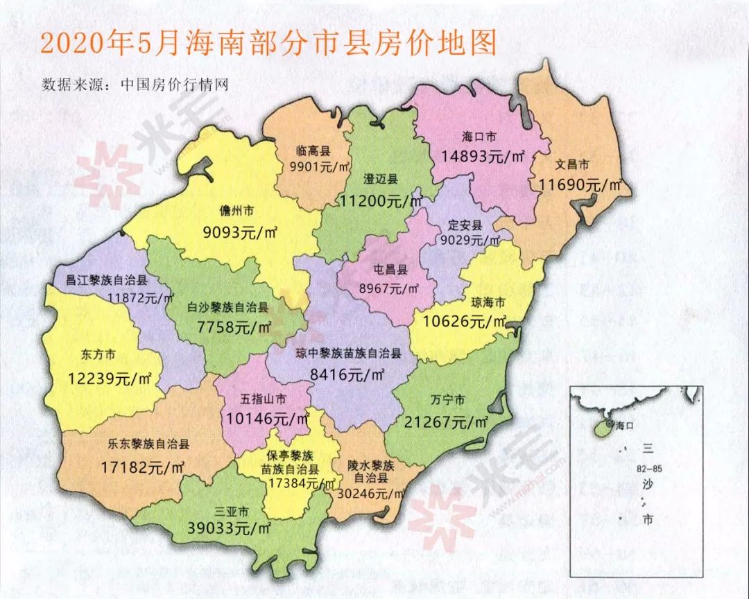 5月海南房价地图!18个市县14个涨