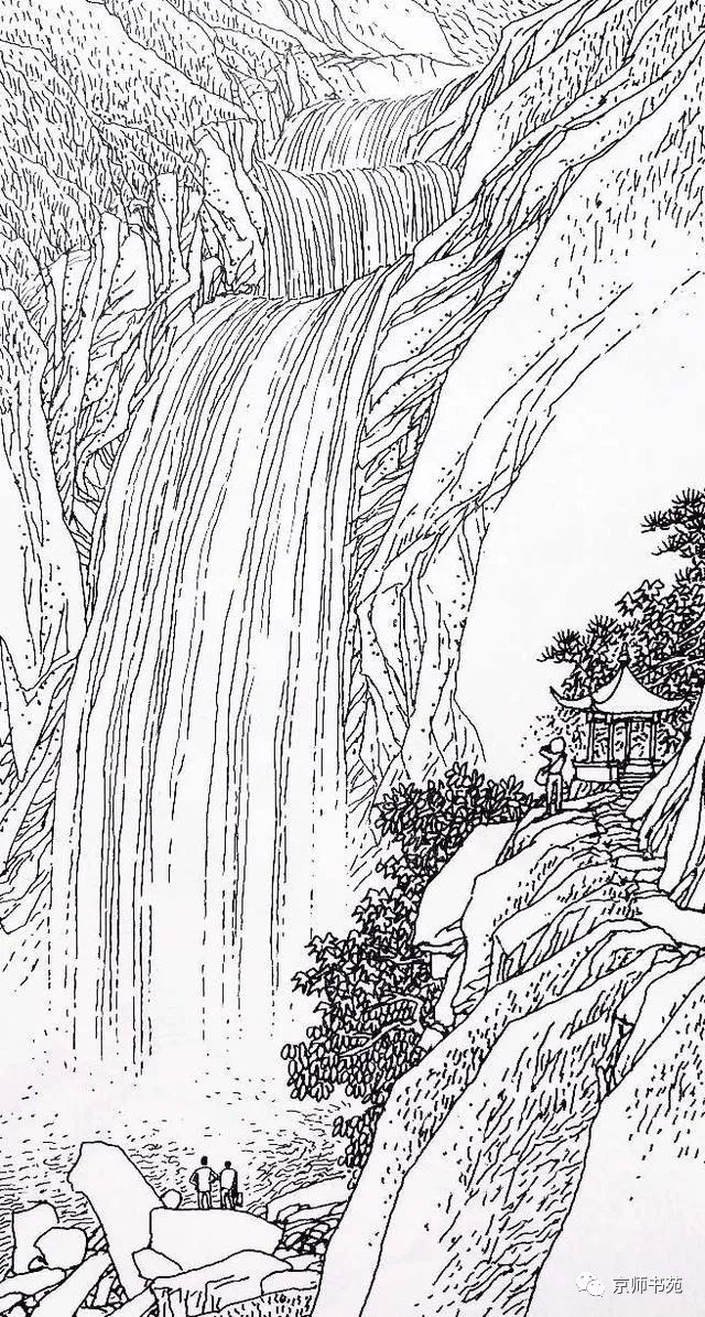 山水线描图