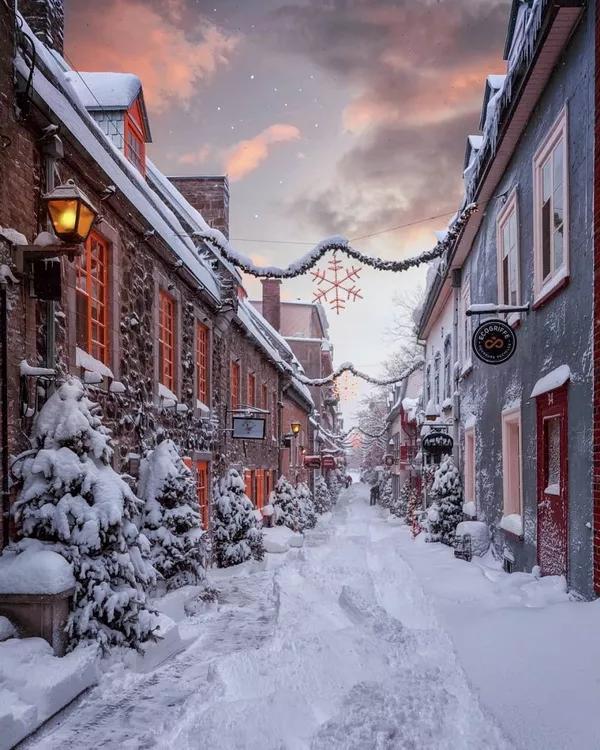 加拿大摄影师拍下的雪景大街,太好看了