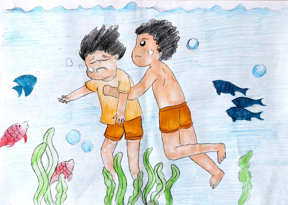 珍爱生命,预防溺水—世纪英华实验学校开展防溺水主题绘画作品展