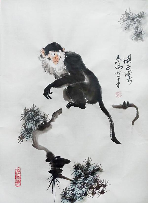 画家常志强笔下的猴子作品欣赏