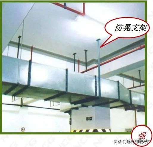 11.24 风管支架 1,通风管道应在规定范围内增加防晃支架.