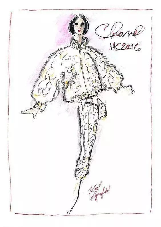 一代大师老佛爷karl lagerfeld!chanel,fendi服装设计手稿公开