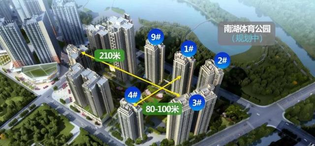 (△蓝润春风屿湖俯瞰效果,此次取证的是2#,4#,9#三栋楼) 坦白来说,无