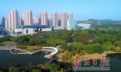 深圳市坪山区中心公园,坪山中心区,坪山文化聚落景色.