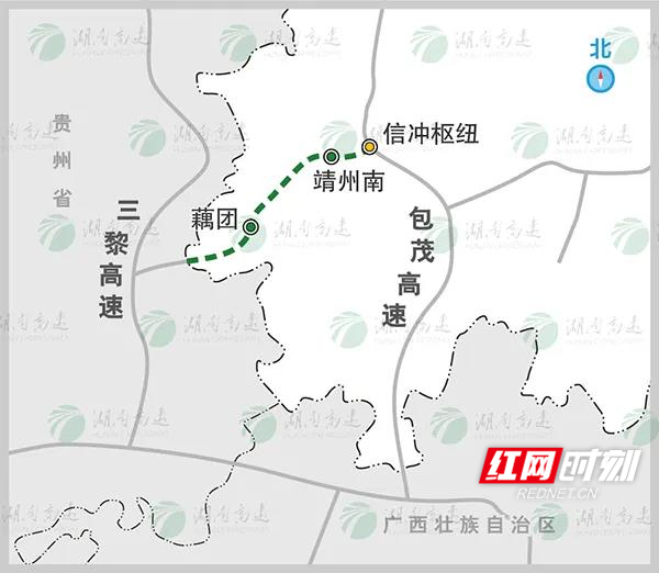 靖州至黎平(湘黔界)高速公路路线图.