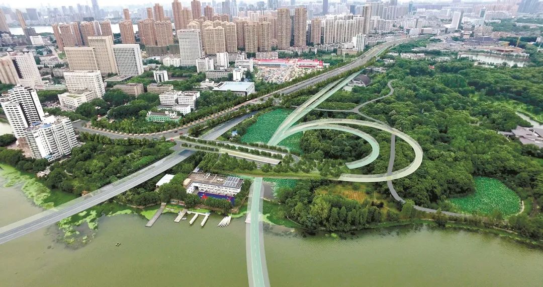 两湖隧道工程占湖及偿还湖面示意图 江城市民高度关注的武汉两湖隧道