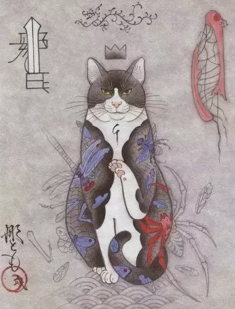 日本艺术家kazuakihoritomo爱画猫星人