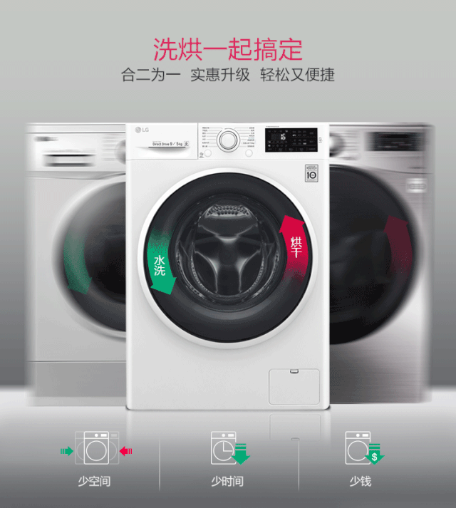 原来,市面上很多品牌都有洗烘一体机,从外国品牌的西门子,松下,到
