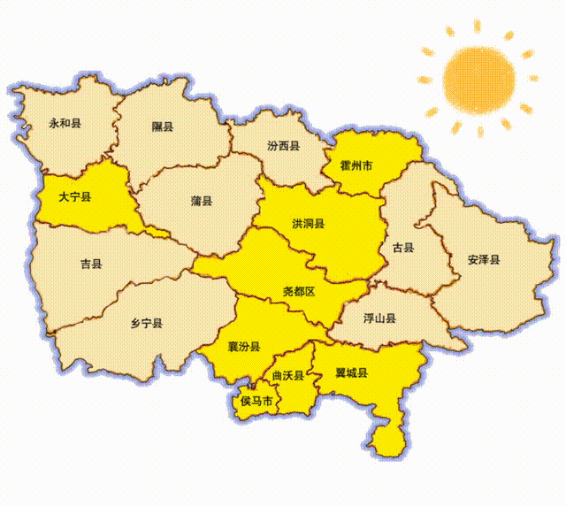 临汾市气象台发布高温黄色预警