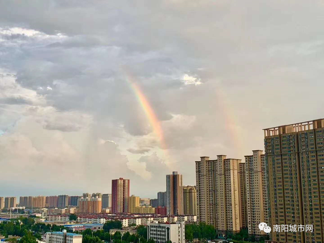 南阳雨后惊现双彩虹美图来了多地发布雷电预警