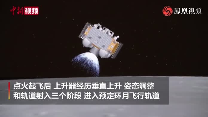 嫦娥五号上升器进入预定轨道 实现中国首次地外天体起飞