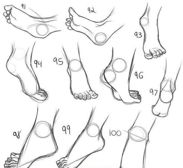动漫人物脚部画法教程,超级简单的脚部教程