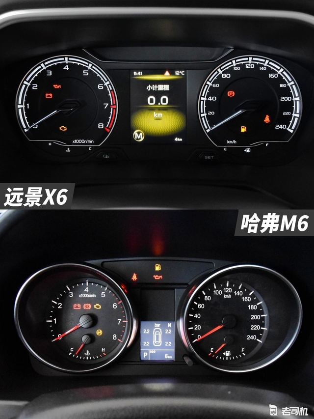 两车仪表盘都使用了双圆式设计,中间的行车电脑显示屏能显示常用的
