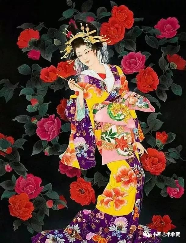 日本艺术画作品欣赏 : 绚丽之女
