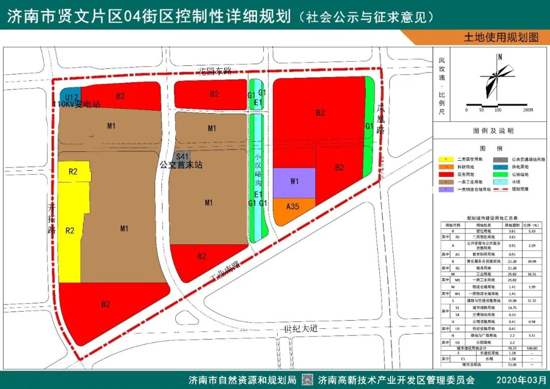 济南市贤文片区04街区规划公示 建设规模百万平米