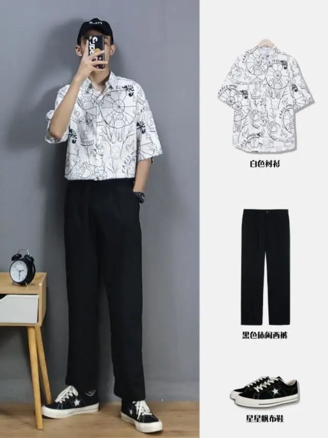 男生夏日穿搭——8套偏黑男生穿搭