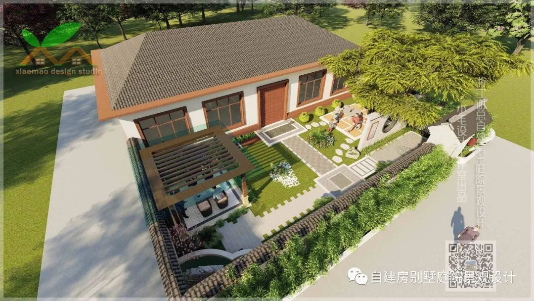 室出品-豪宅自建房别墅农村乡村庭院子私家花园景观绿化翻新改造设计