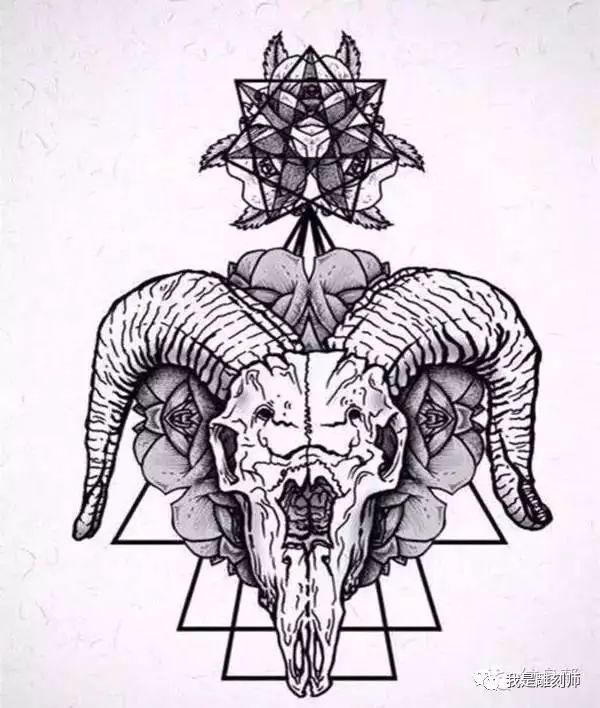 有的是生肖属羊的才会纹羊头纹身图案,羊头纹身图案除了黑暗和邪恶的