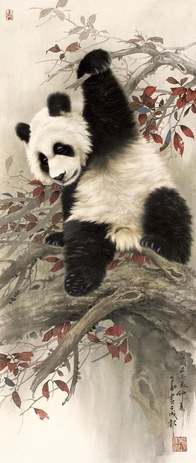 憨态可掬栩栩如生活灵活现看王申勇笔下的国宝熊猫