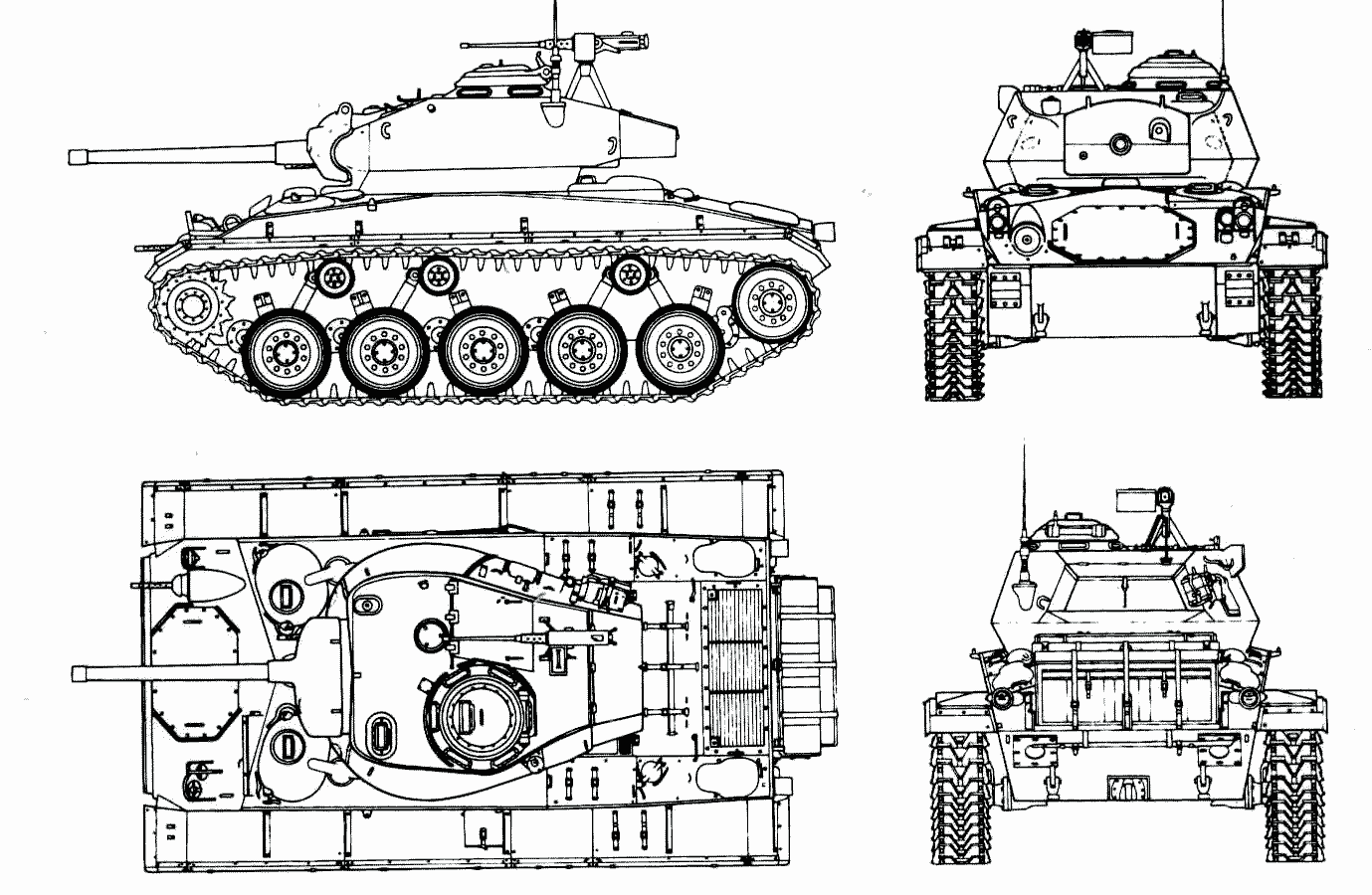 过了1943年,凯迪拉克汽车分公司才开始组建团队开始设计t24型轻型坦克