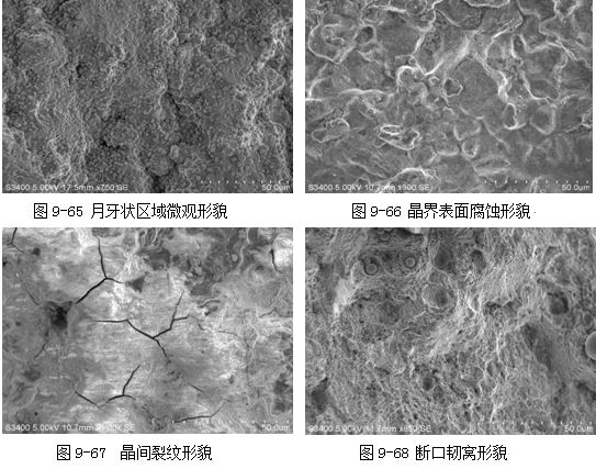 (4)65mn钢鞍形弹簧垫圈因回火脆性断裂断口形貌弹簧垫圈安装时垫圈