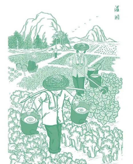 烧淤、挖土、灌园：乡间，庄稼人在做农活